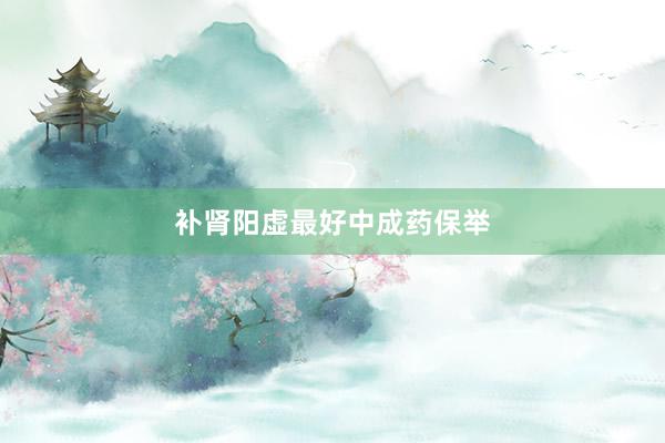 补肾阳虚最好中成药保举