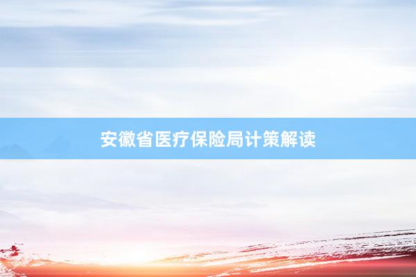 安徽省医疗保险局计策解读